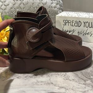 Brown Perforated Sandals